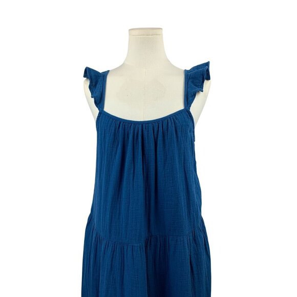 J.Crew Womens Blue Tiered Dress XSP Cotton - Picture 3 of 5